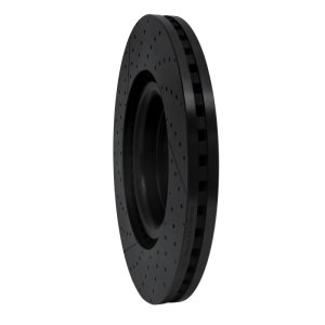 Mercedes-Benz GL63 AMG Brake Rotor (1) - Front - R1 Concepts - Drilled & Slotted - Black - `12-`19